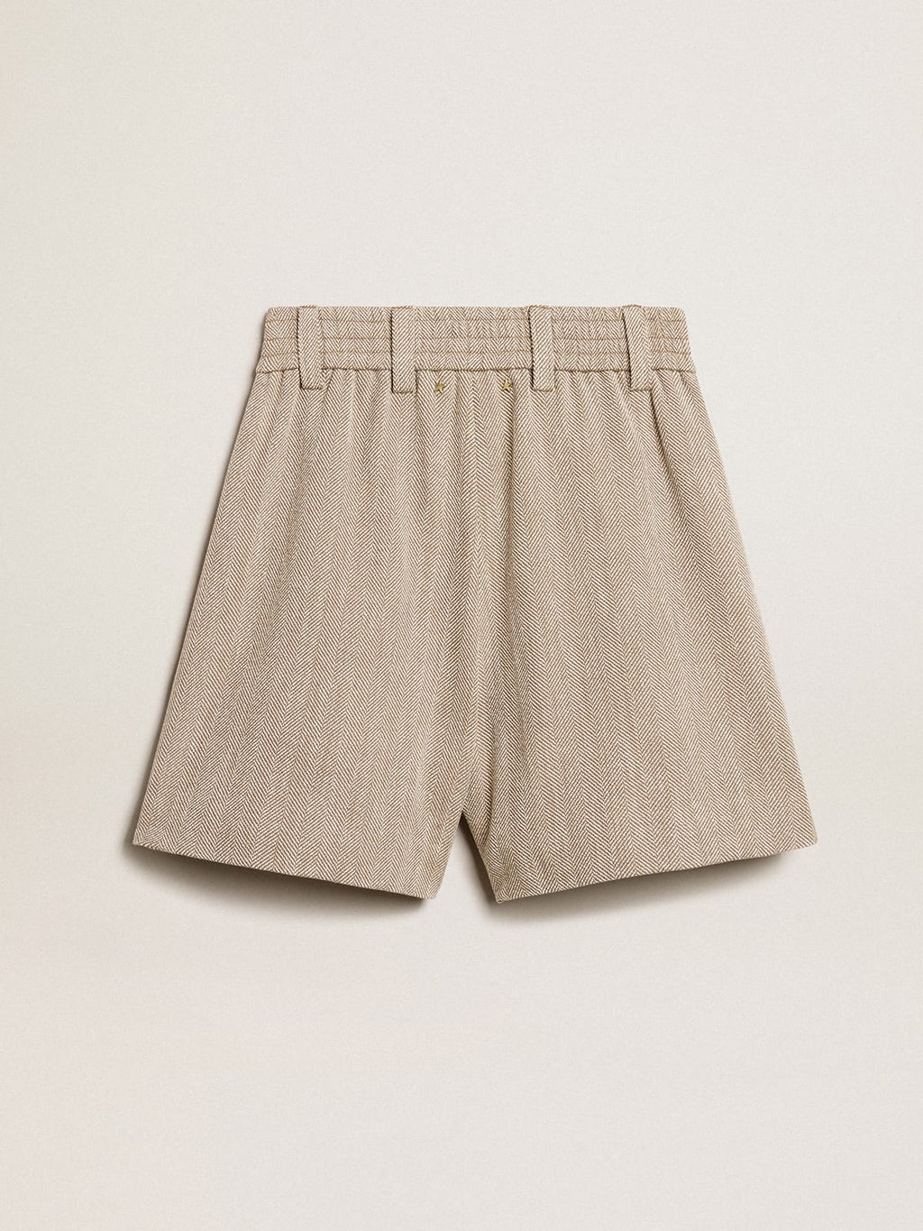 Women’s aged white cotton shorts with elasticated waist