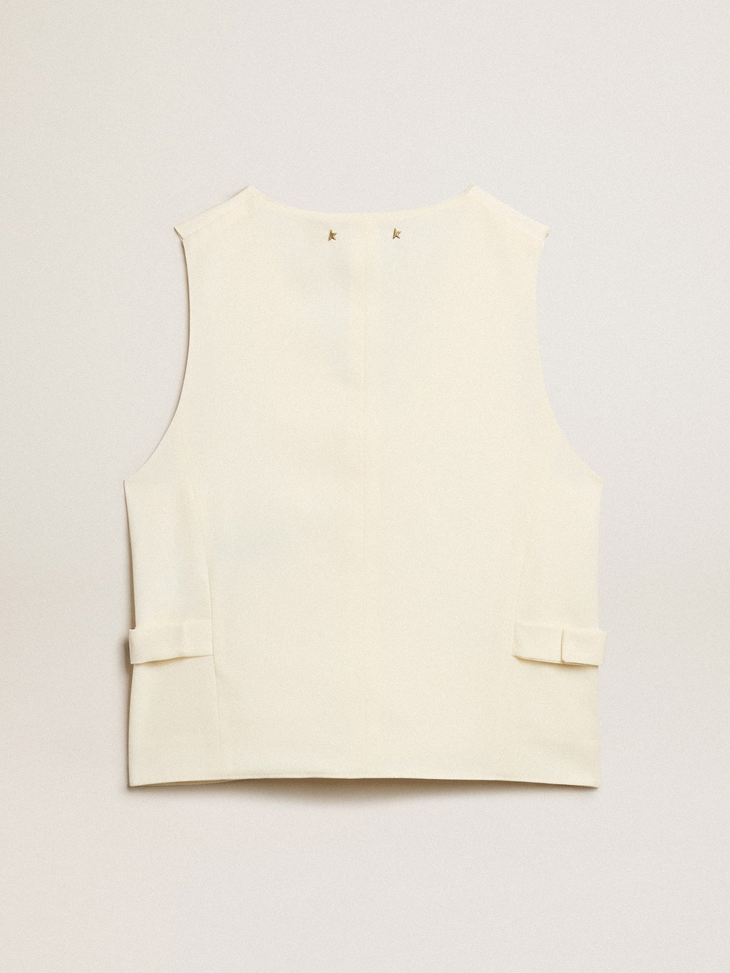 Women's aged white V-neck gilet