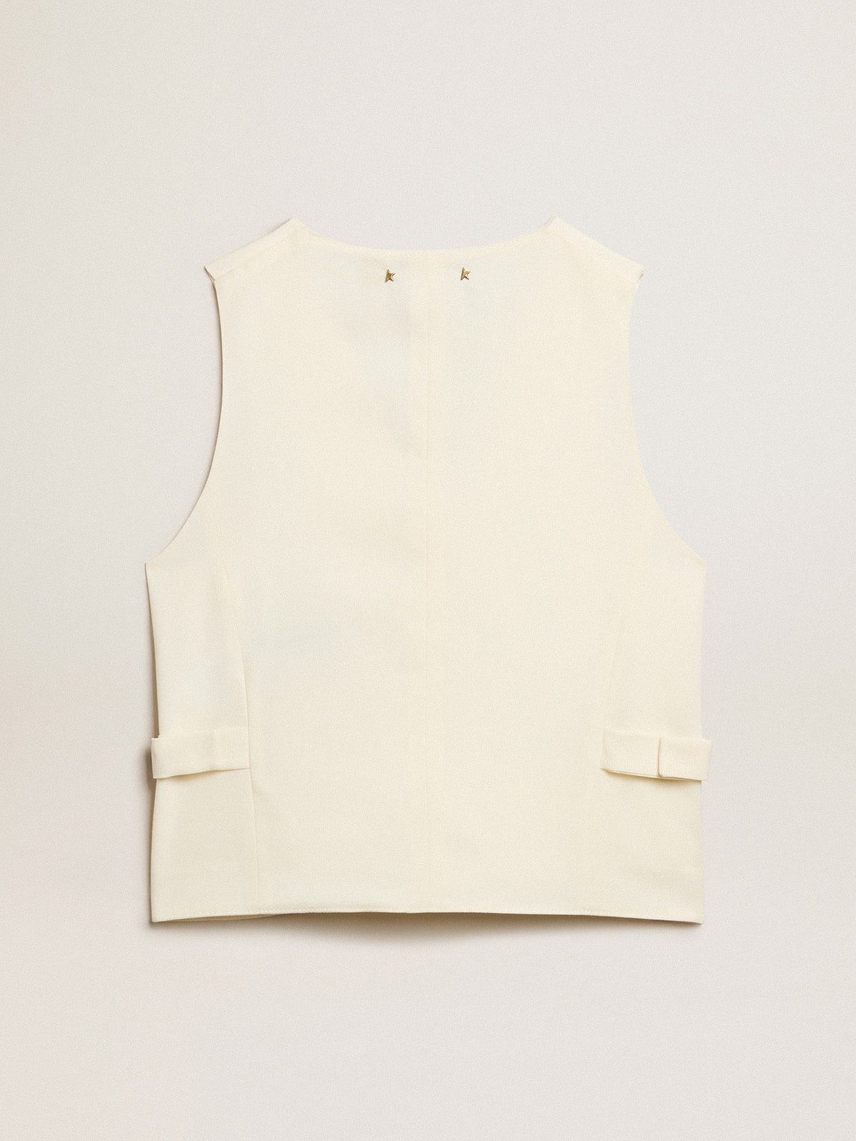 Women's aged white V-neck gilet