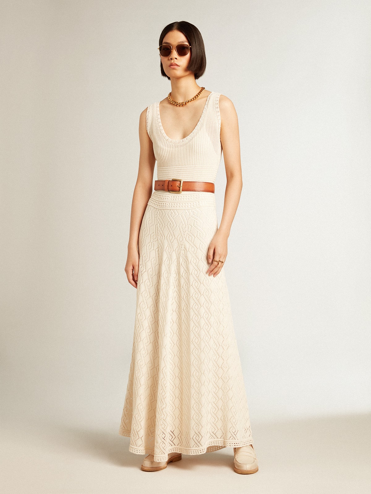 Ecru-colored tank dress