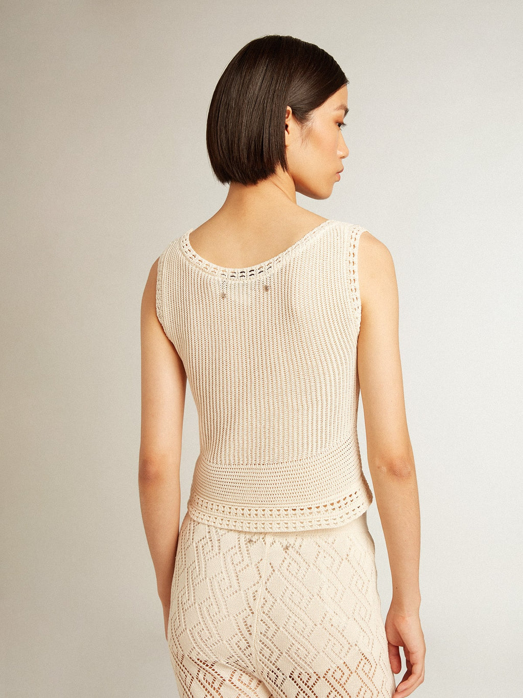 Women's ecru-colored gilet
