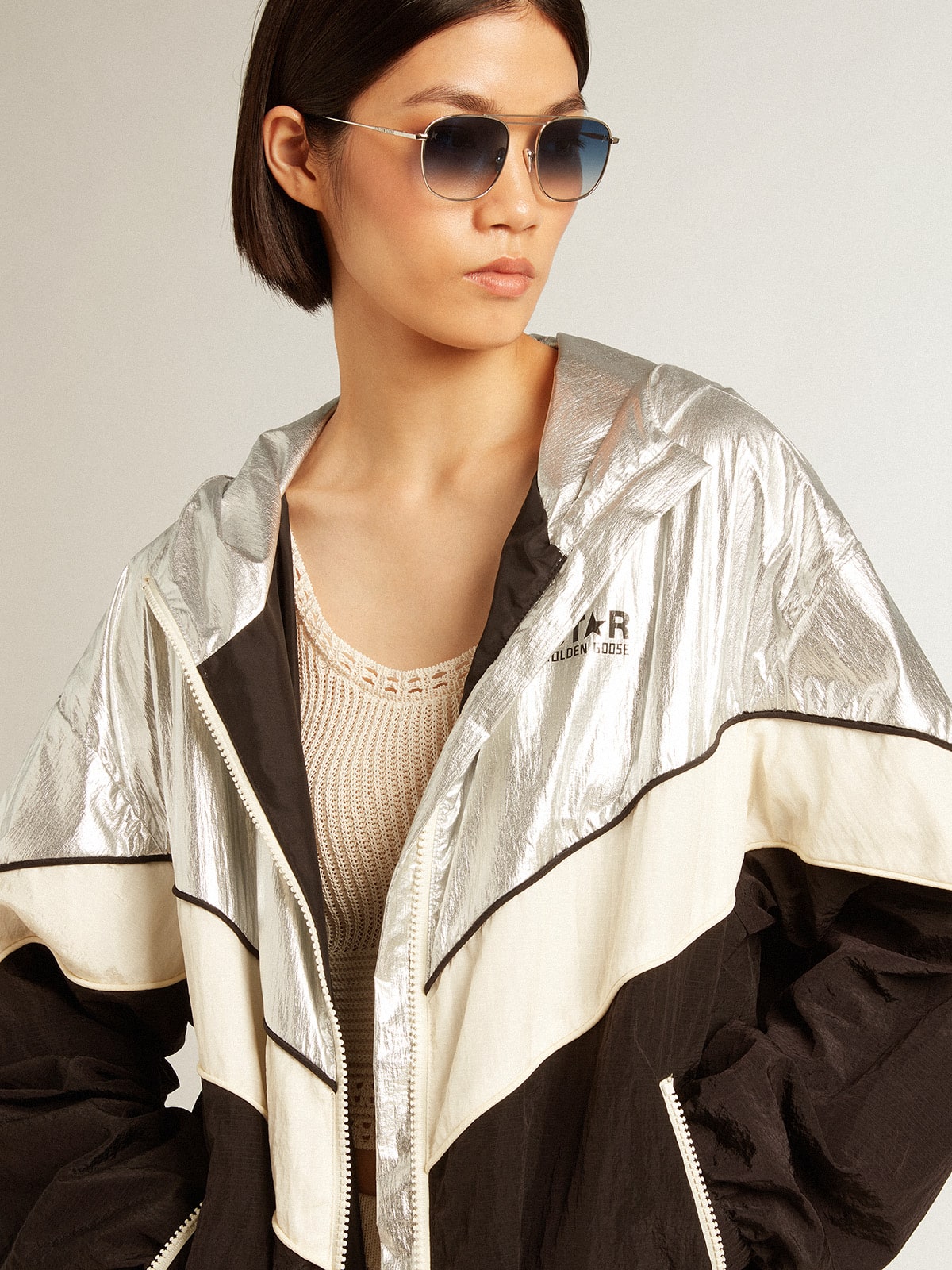 Women's ecru-colored gilet