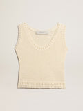 Women's ecru-colored gilet