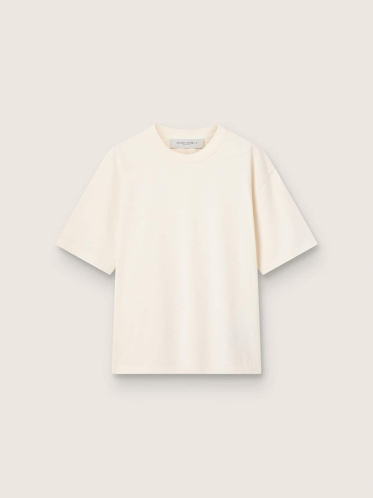 T-shirt in aged white with reverse logo on the back - Jersey Capsule