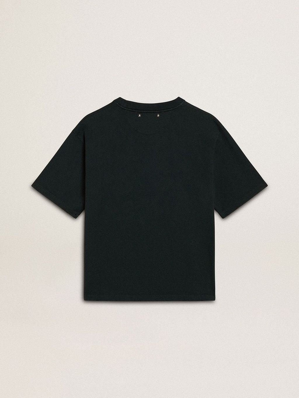 Women's black T-shirt with crystals