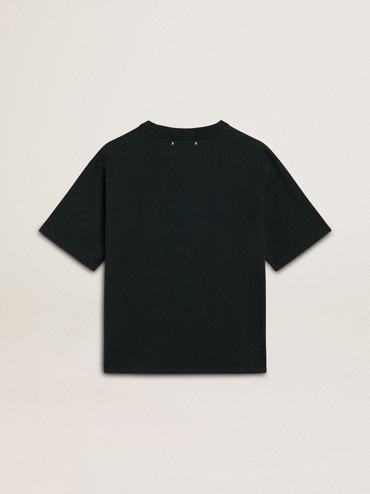 Women's black T-shirt with crystals