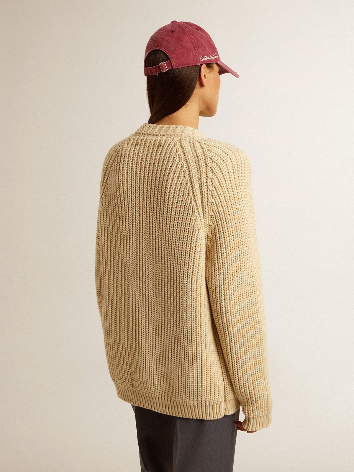 Women's cotton cardigan with embroidery on the front