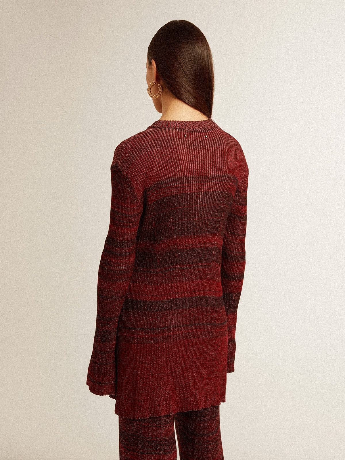 Irregular-striped cotton dress