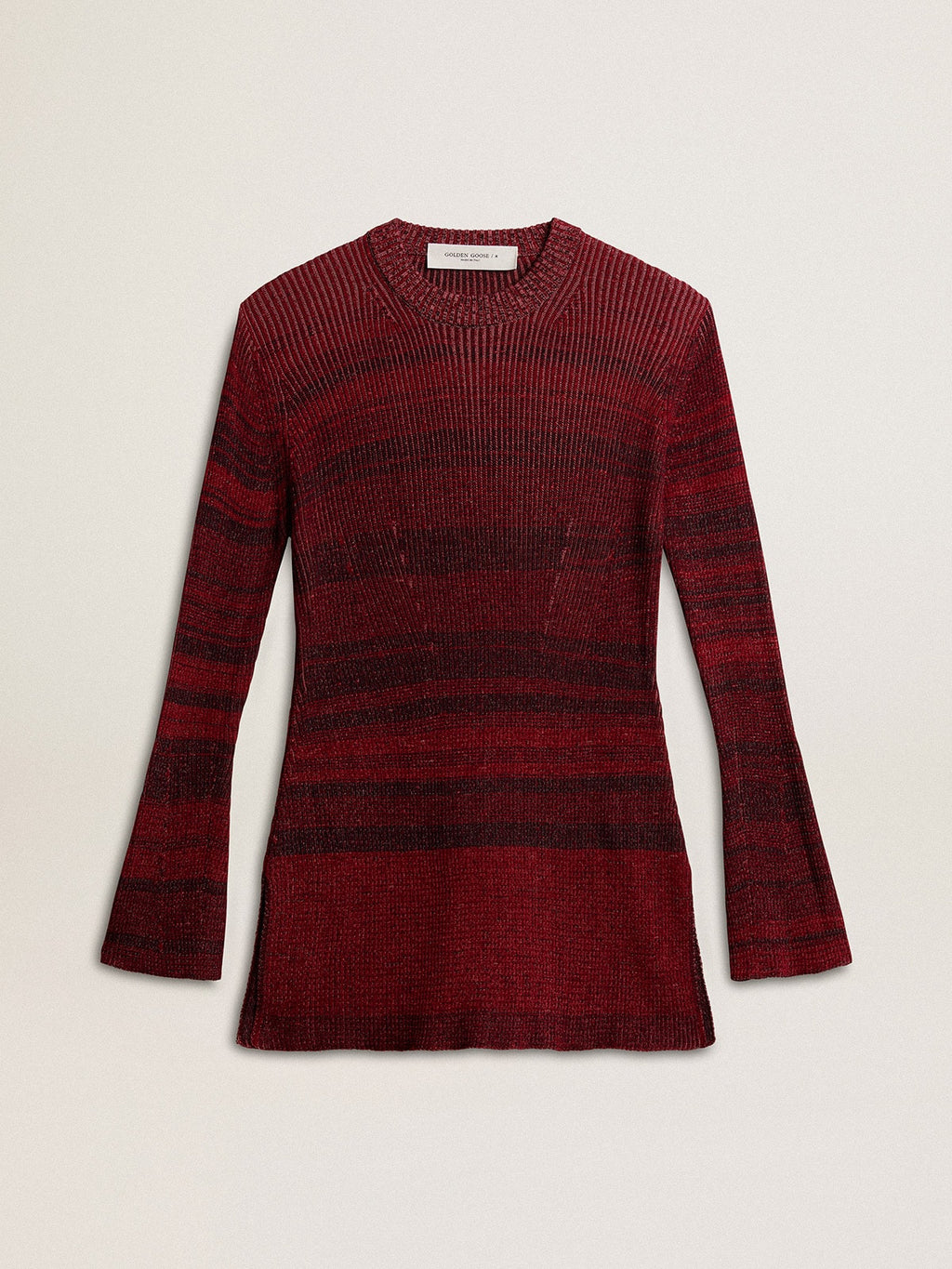 Irregular-striped cotton dress