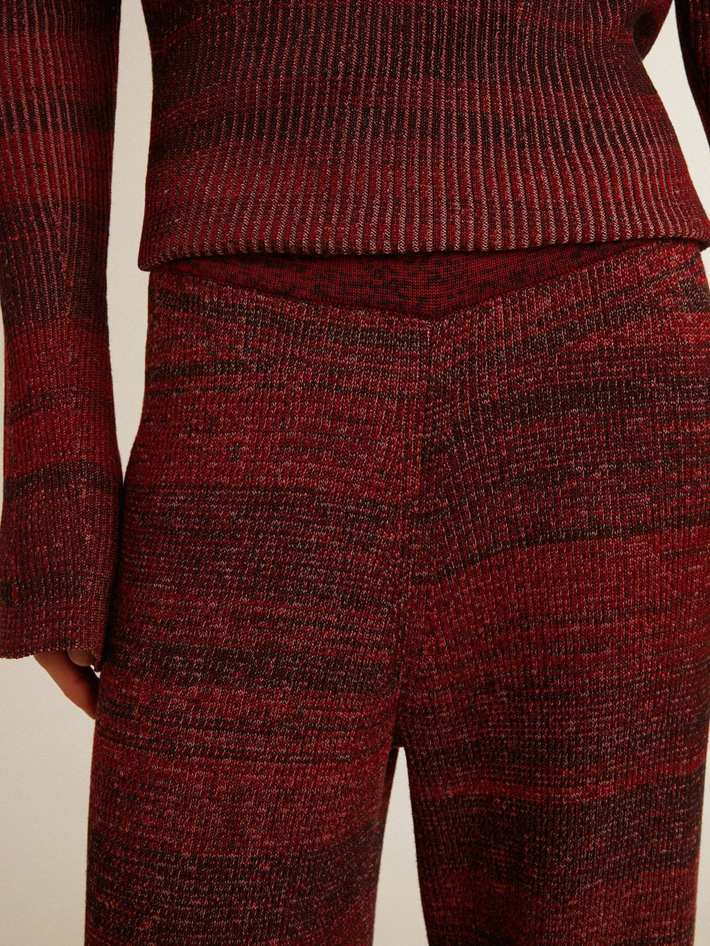Irregular-striped cotton pants