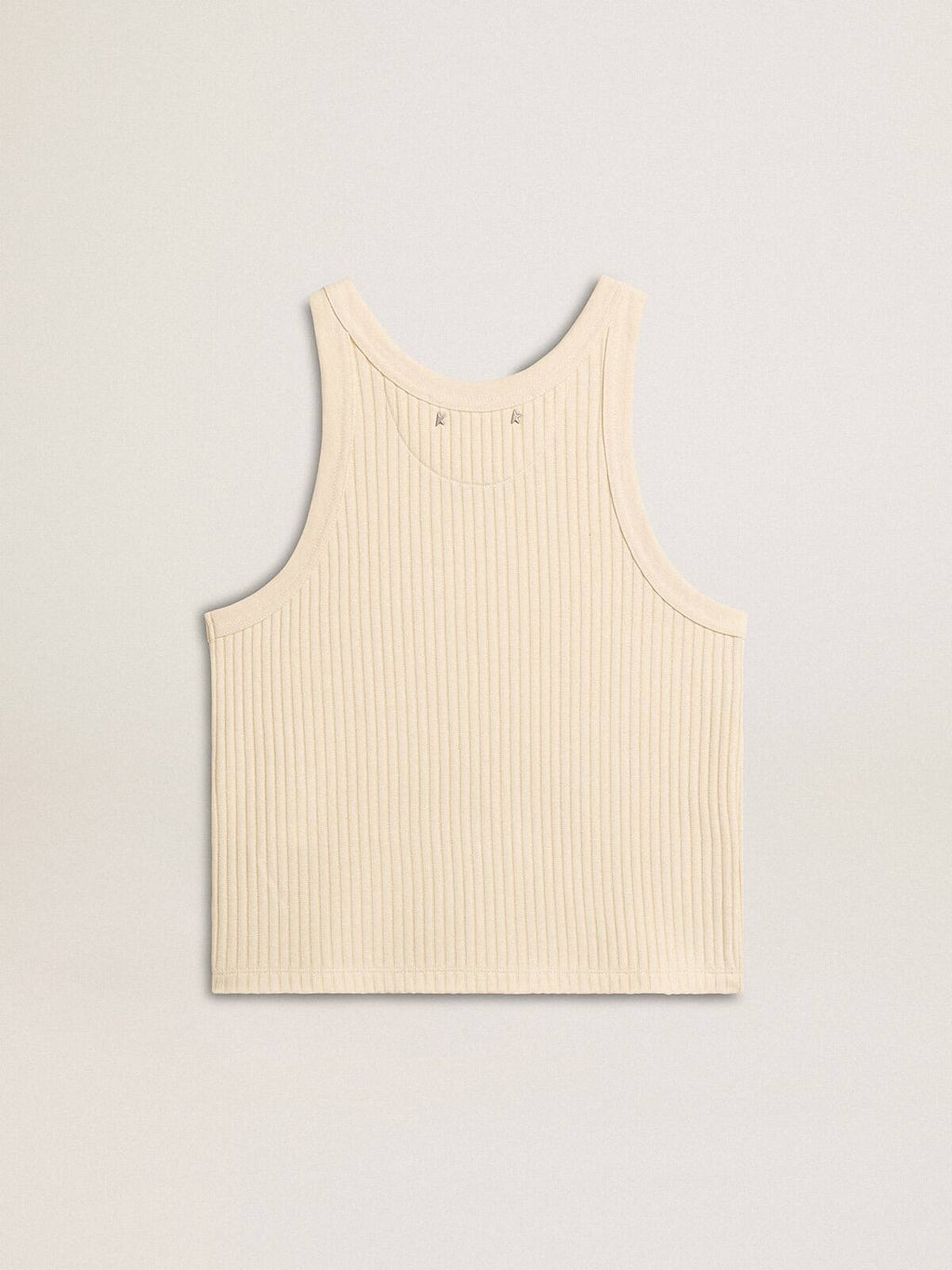 Parchment-colored sleeveless top