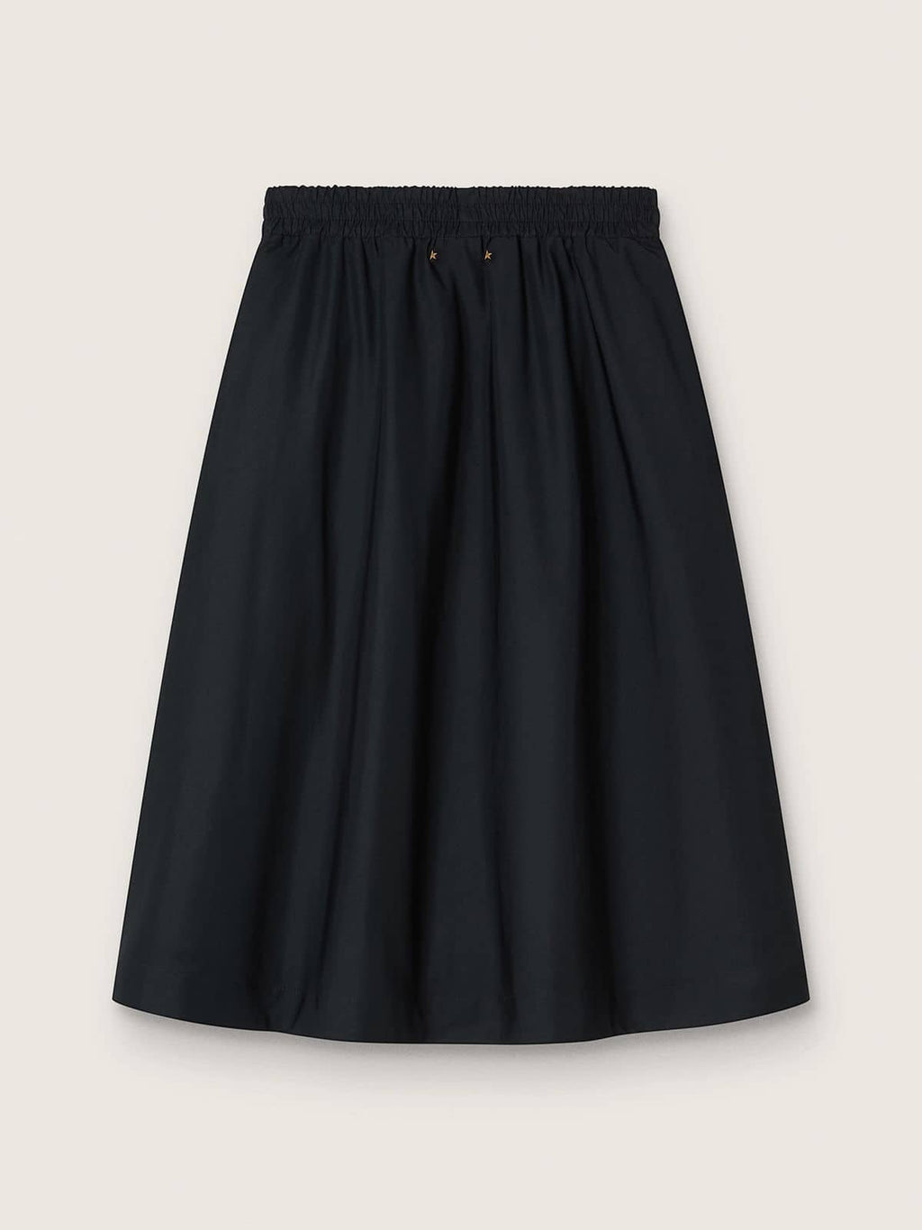 Flared skirt in black technical nylon