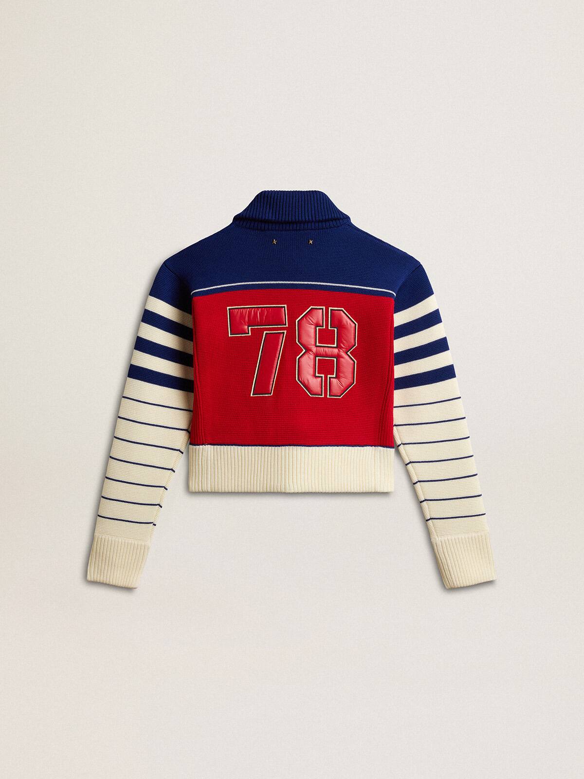 Women’s multicolor striped wool cropped sweatshirt