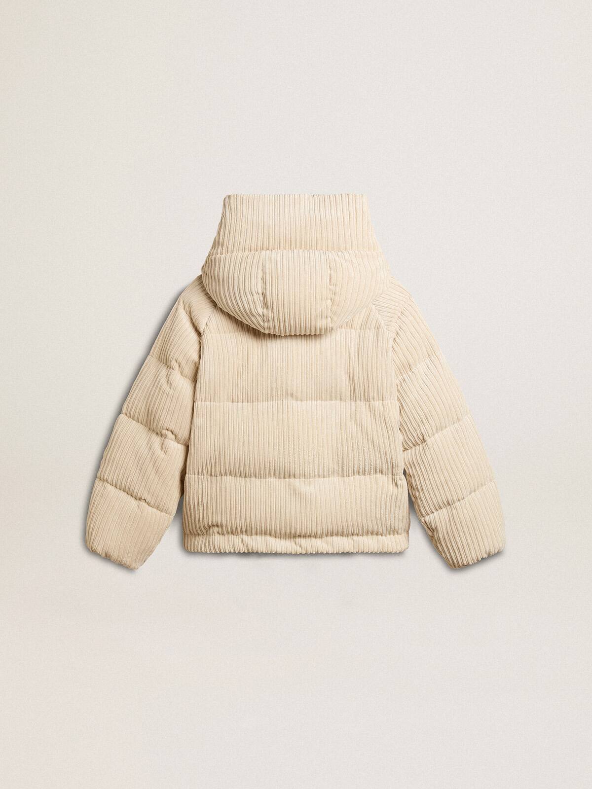 Padded ecodown jacket with zip fastening and hood