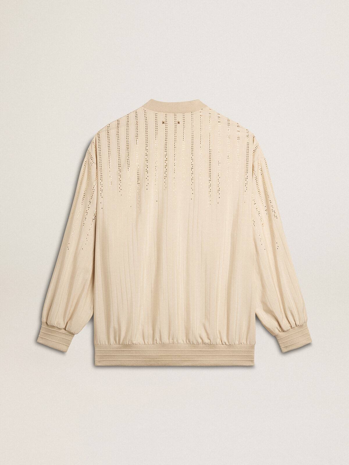 Women's silk and viscose cardigan with pinstripe motif