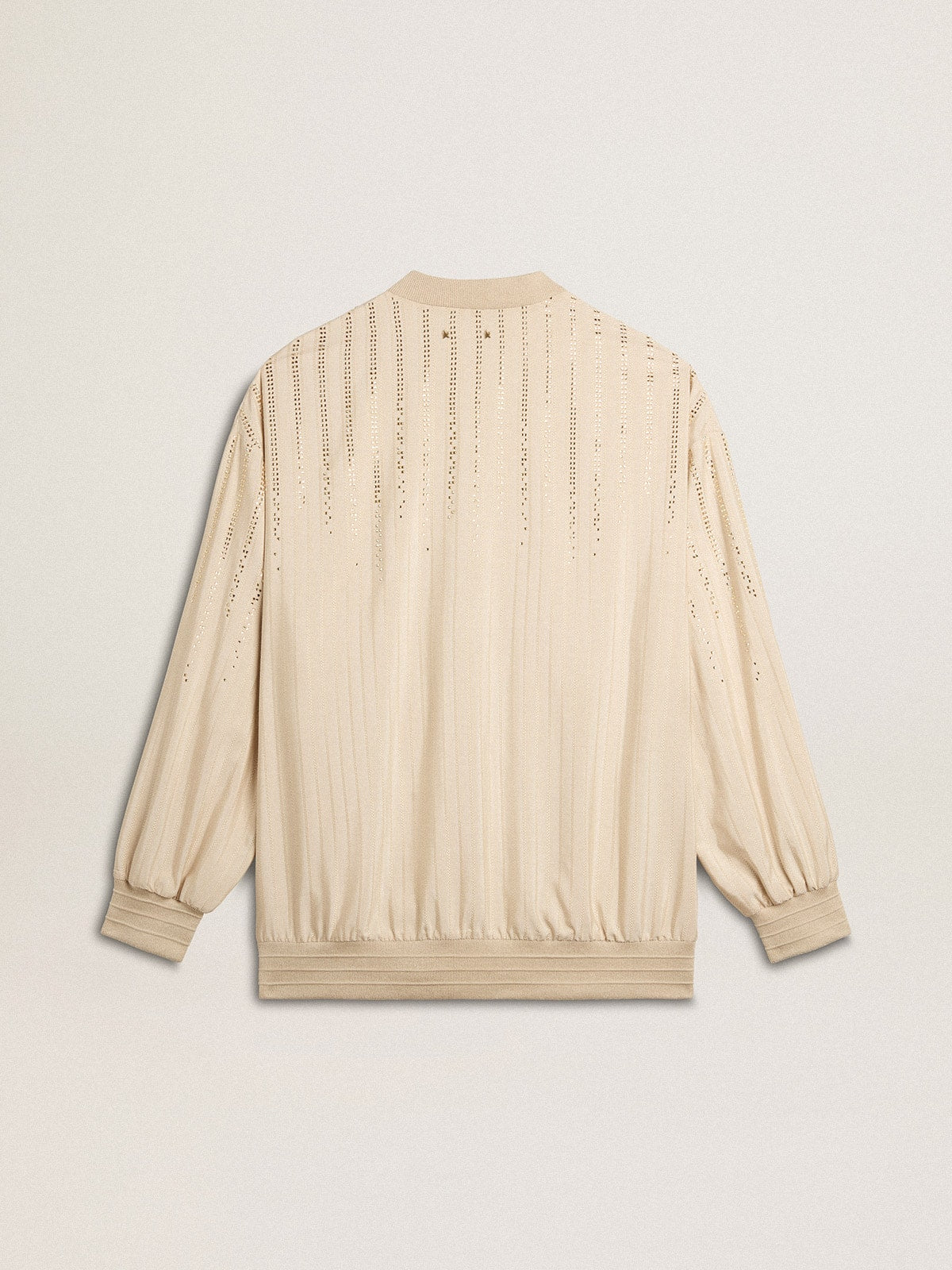 Women's silk and viscose cardigan with pinstripe motif