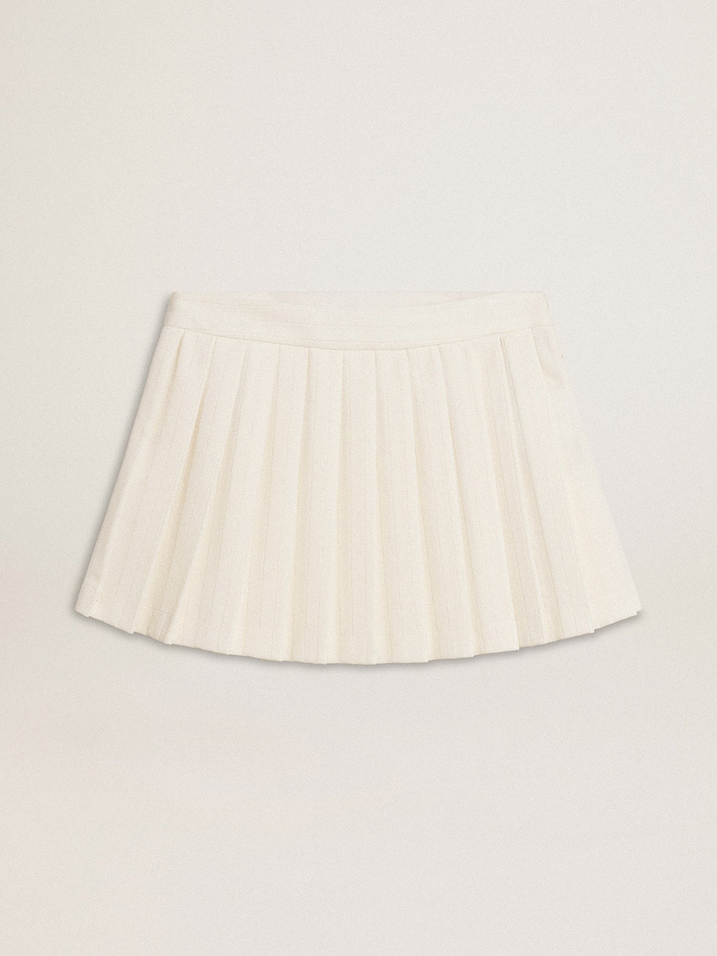 White pleated Star miniskirt