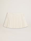 White pleated Star miniskirt