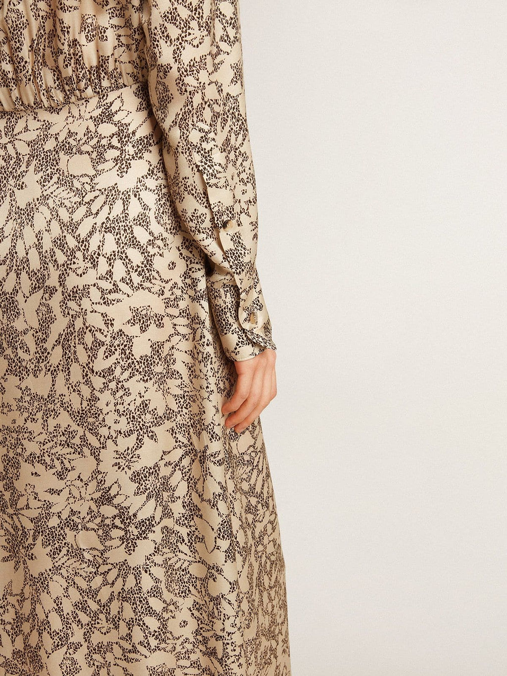 Women's silk-blend midi dress with a floral print