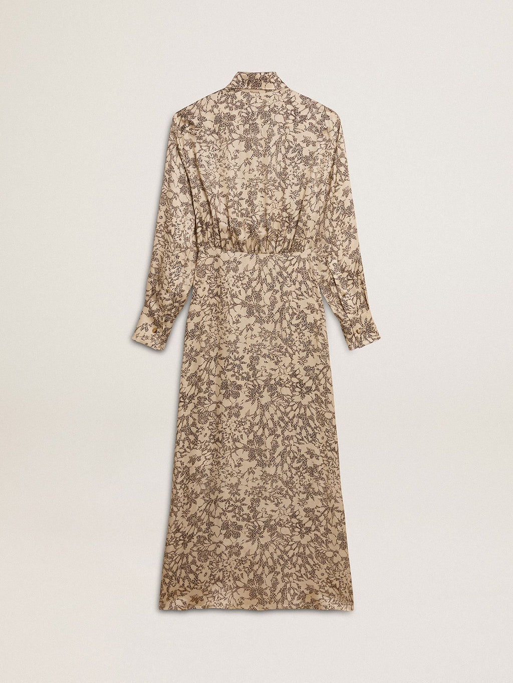 Women's silk-blend midi dress with a floral print