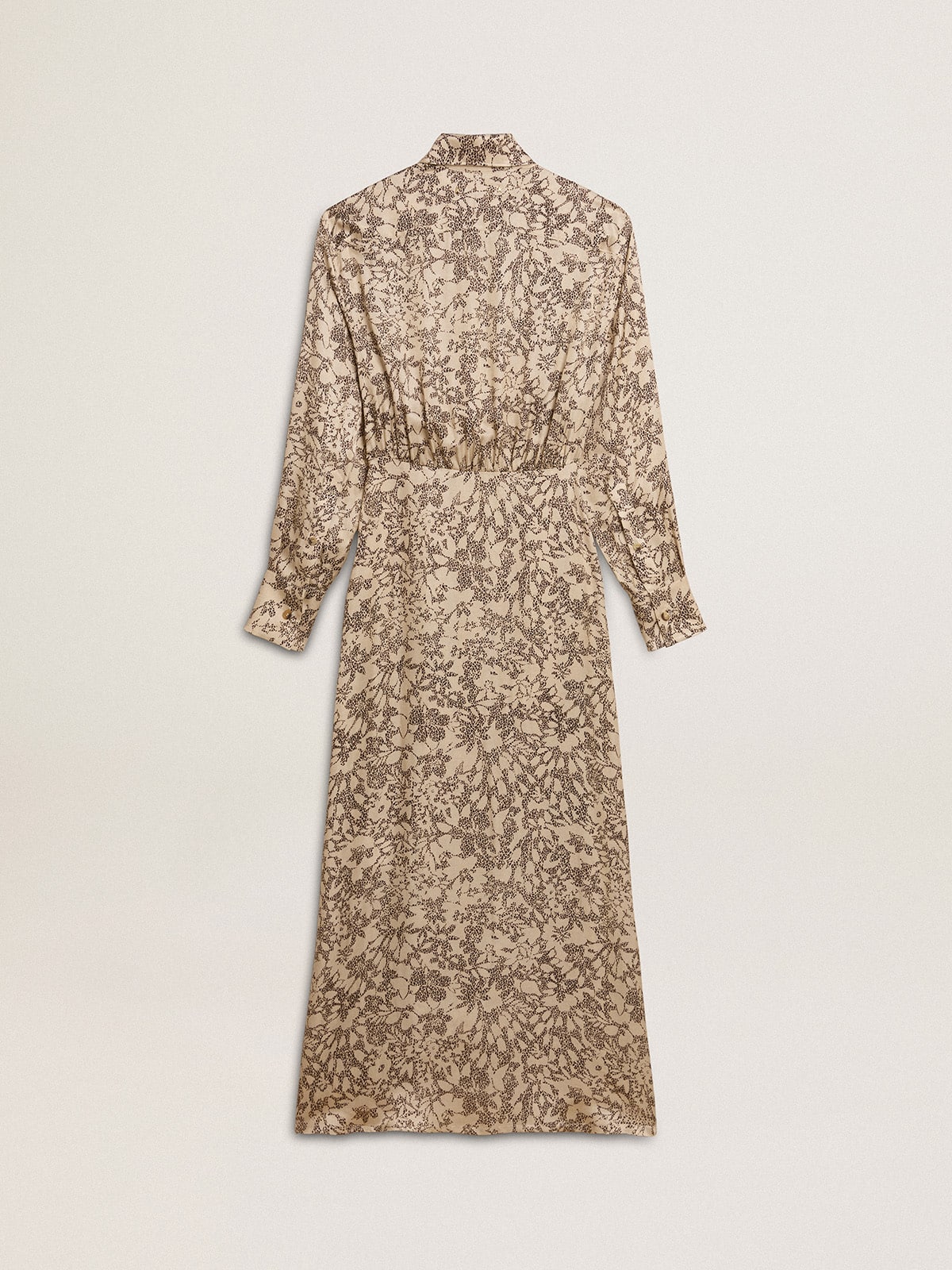 Women's silk-blend midi dress with a floral print