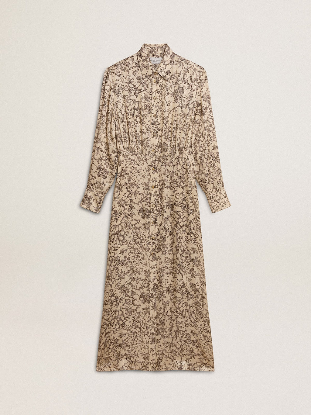 Women's silk-blend midi dress with a floral print