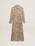 Women's silk-blend midi dress with a floral print