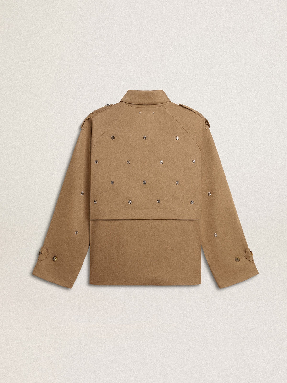 Women's oversized trench coat with crystals