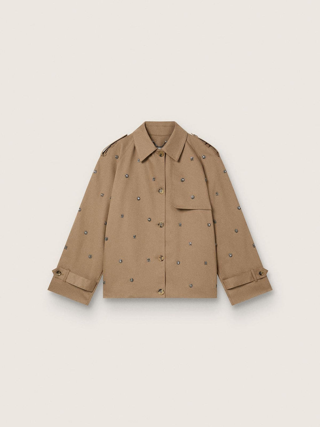 Women's oversized trench coat with crystals