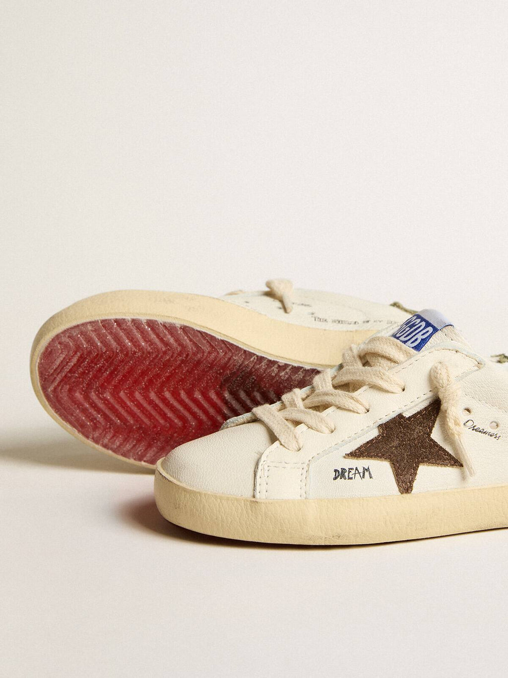 Super-Star Young in nappa with suede star and green heel tab