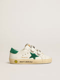 Old School Young with green suede star and heel tab