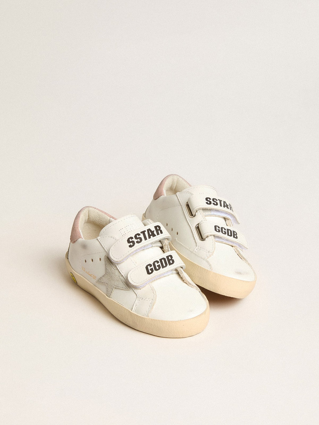 Young Old School in leather with gray suede star and old rose heel tab