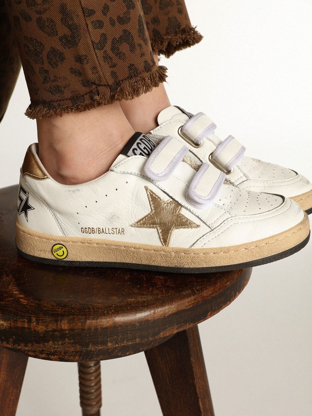 Ball Star Young with gold metallic leather star and heel tab
