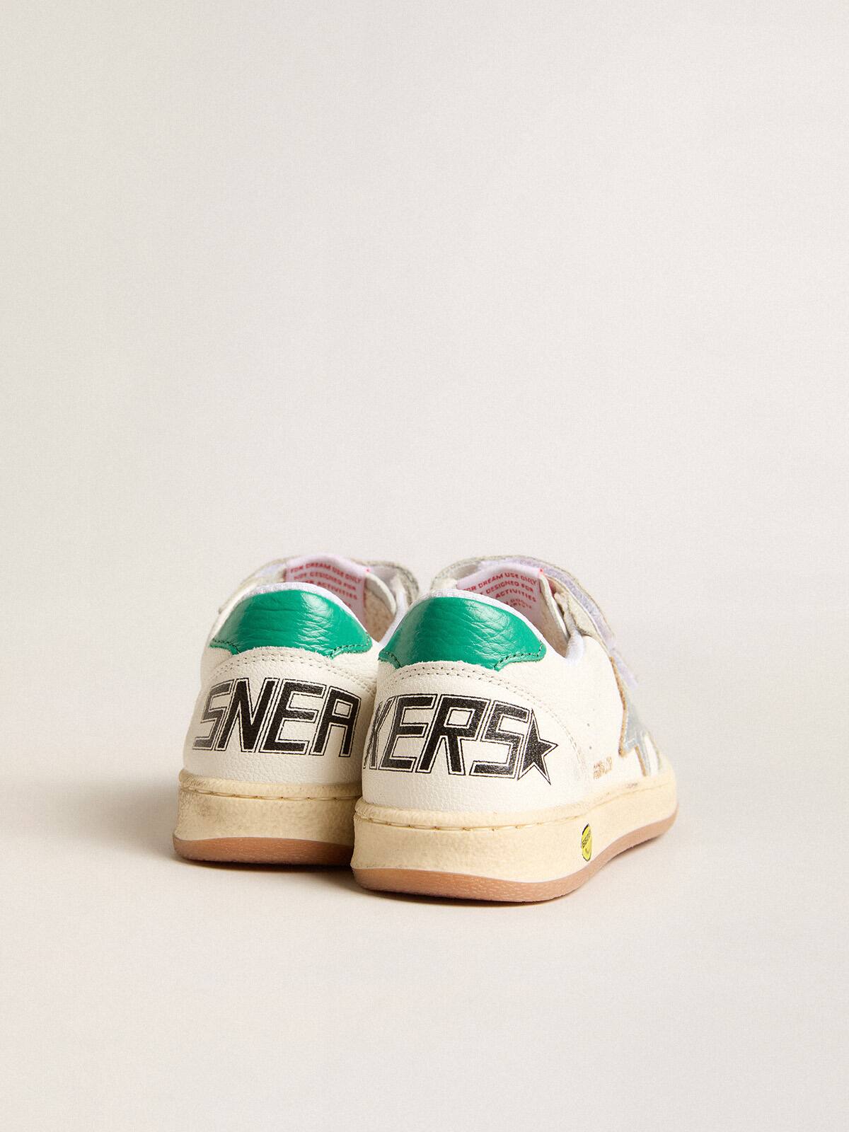 Young Ball Star with silver star and green suede heel tab