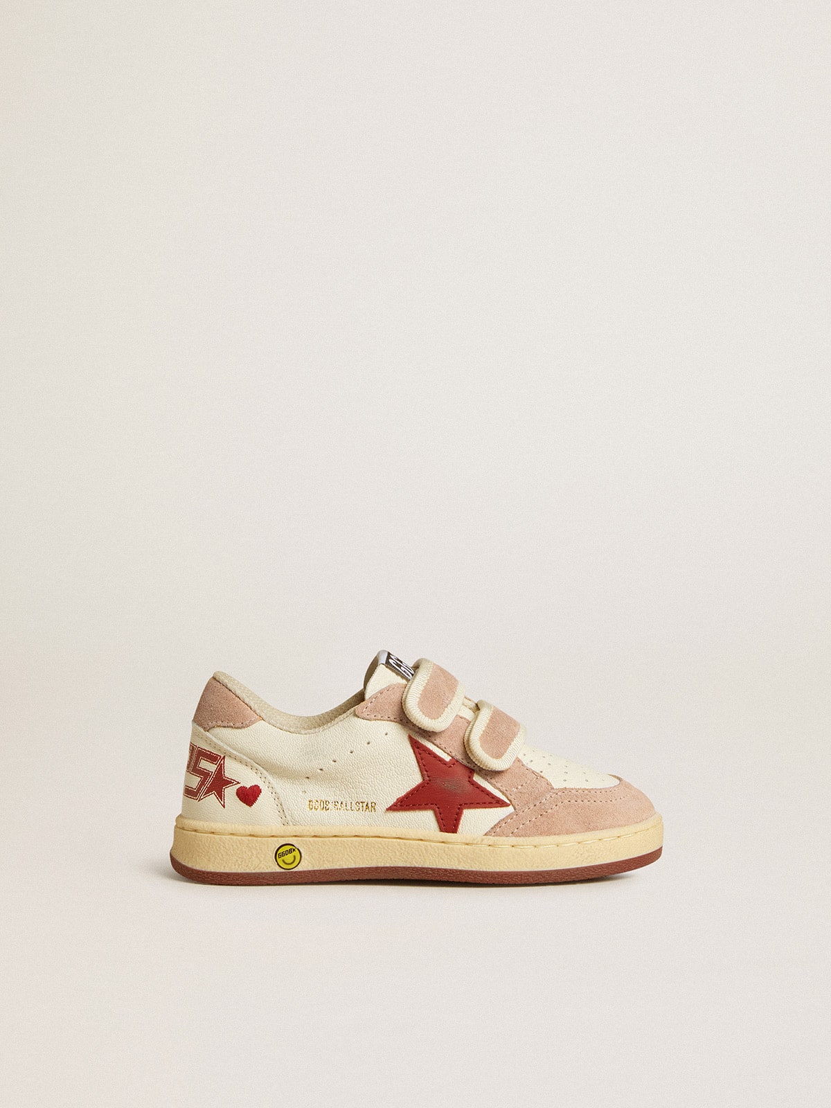 Ball Star Young in nappa with nappa star and pink suede heel tab