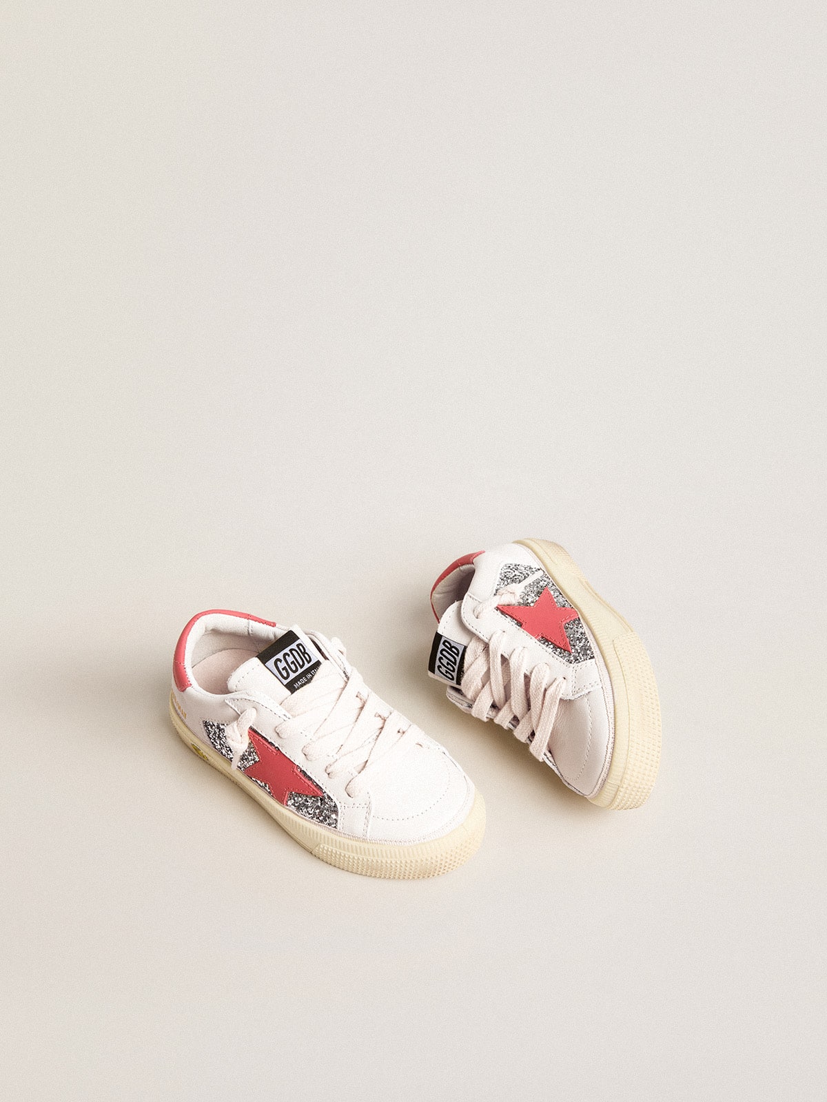 Young May with pink leather star and heel tab